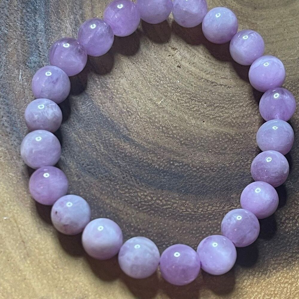 Kunzite fuchsia pink purple 8mm 7” ONE beaded stretch bracelet new crystal beads